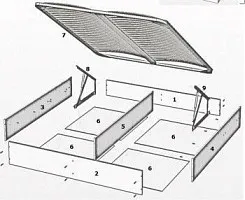 Ящик с подъемным механизмом Замира 160x200 см белый