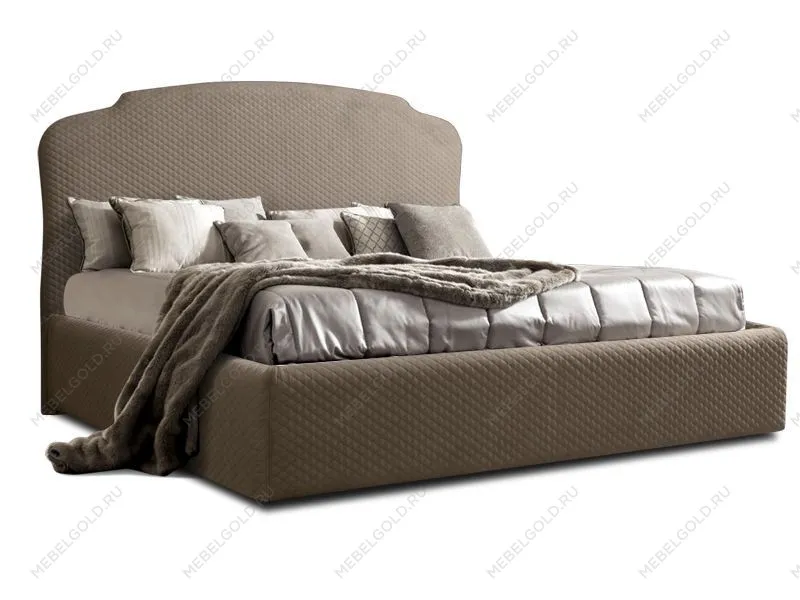 Кровать Римини 1,4 м, с подъемным механизмом (пепел), РМКР140-2[3], стеганые царги