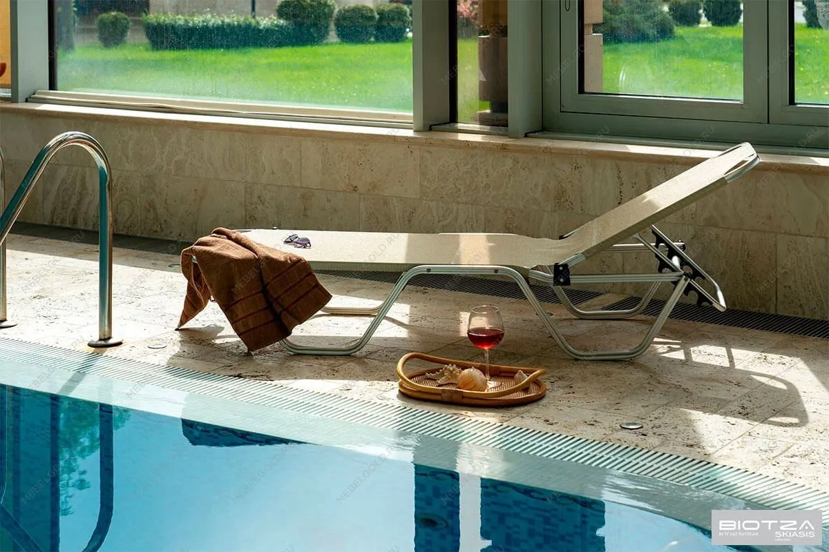 Шезлонг Dias алюминиевый, бежевый | изображение 18