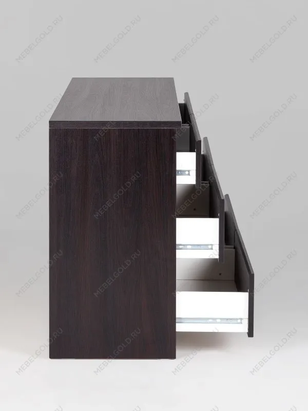 Комод Кастор, 6 ящиков, 129х40х71 см, черно-коричневый, дуб венге | изображение 15