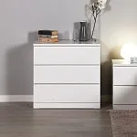 МАЛЬМ / VARMA Комод ИКЕА / IKEA 3, 80x78x40, пигмент, белый | изображение 5