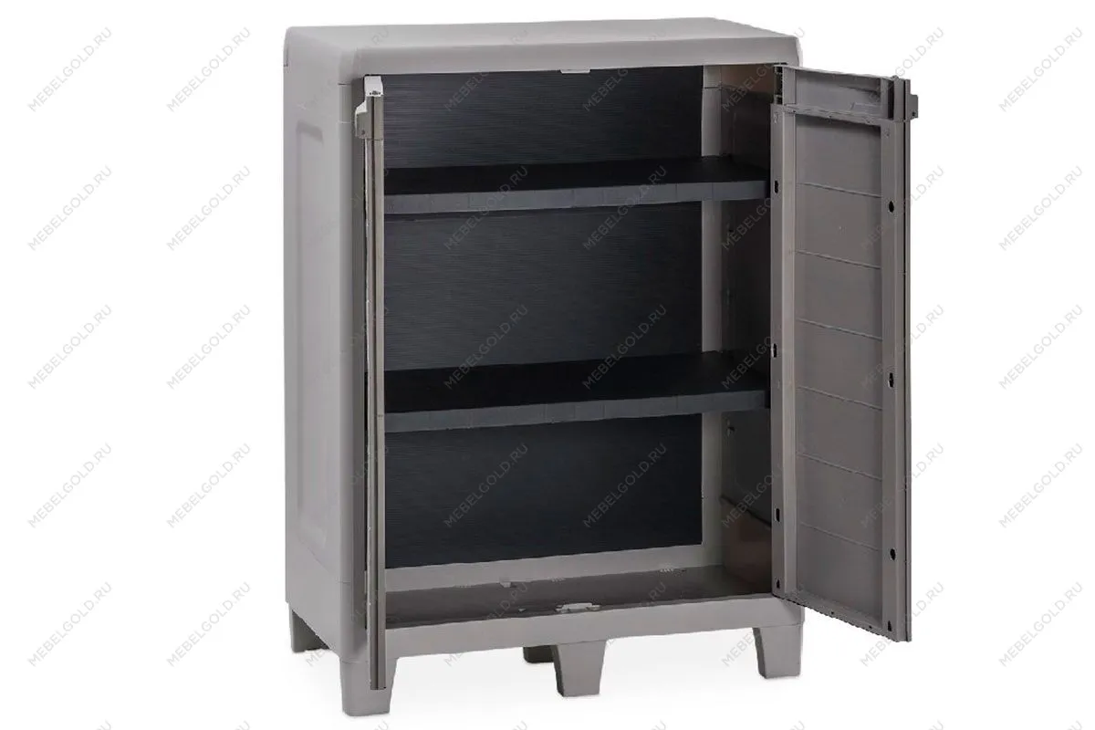 Уличная тумба TOOMAX 2х дверная глубокая WOODY'S XL (2 полки), светло-серый | изображение 1