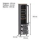 САГА шкаф с витриной 50 серый/ясень | изображение 4