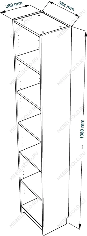 МАЛЬМ / VARMA Стеллаж ИКЕА / IKEA 40, 40x200x28, шпон, беленый дуб | изображение 3