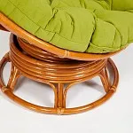 Кресло-качалка Papasan с подушкой Коньяк, флок Олива | изображение 7