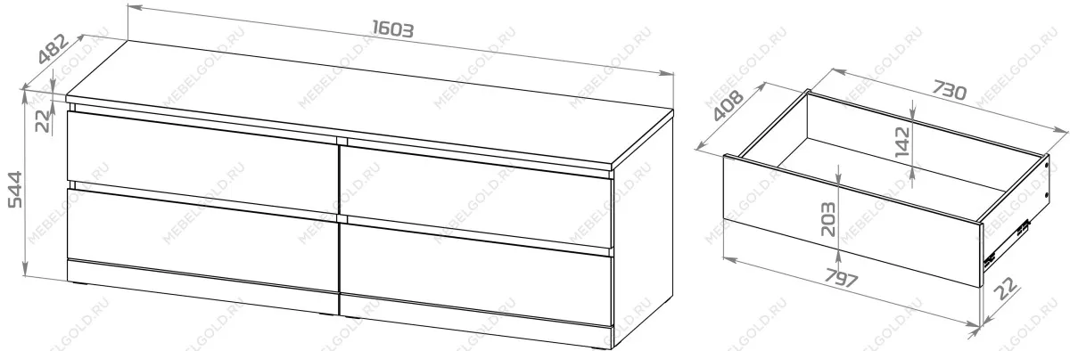 Комод Варма Прайм, 4 ящика, горизонтальный, 160х54х48 см, шпон натурального дерева, дуб беленый | изображение 11