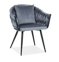 Стул кухонный Signal NUVO Velvet Bluvel 14 (серый/черный мат)