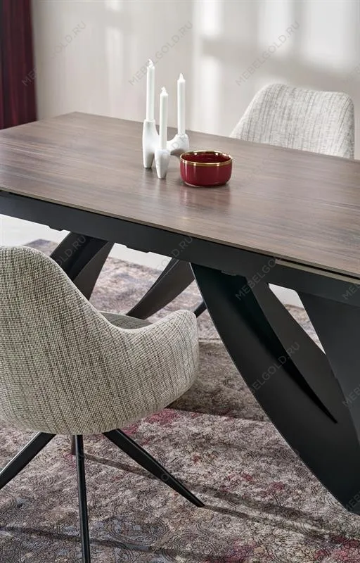 Стол обеденный Halmar HILARIO 180 (орех/черный) | изображение 2