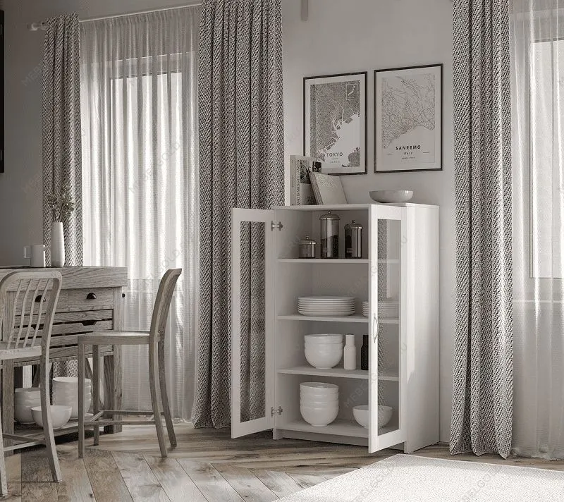 БРИМНЭС / СИРИУС тумба ИКЕА / IKEA 2 двери со стеклом 78х123 белая | изображение 4