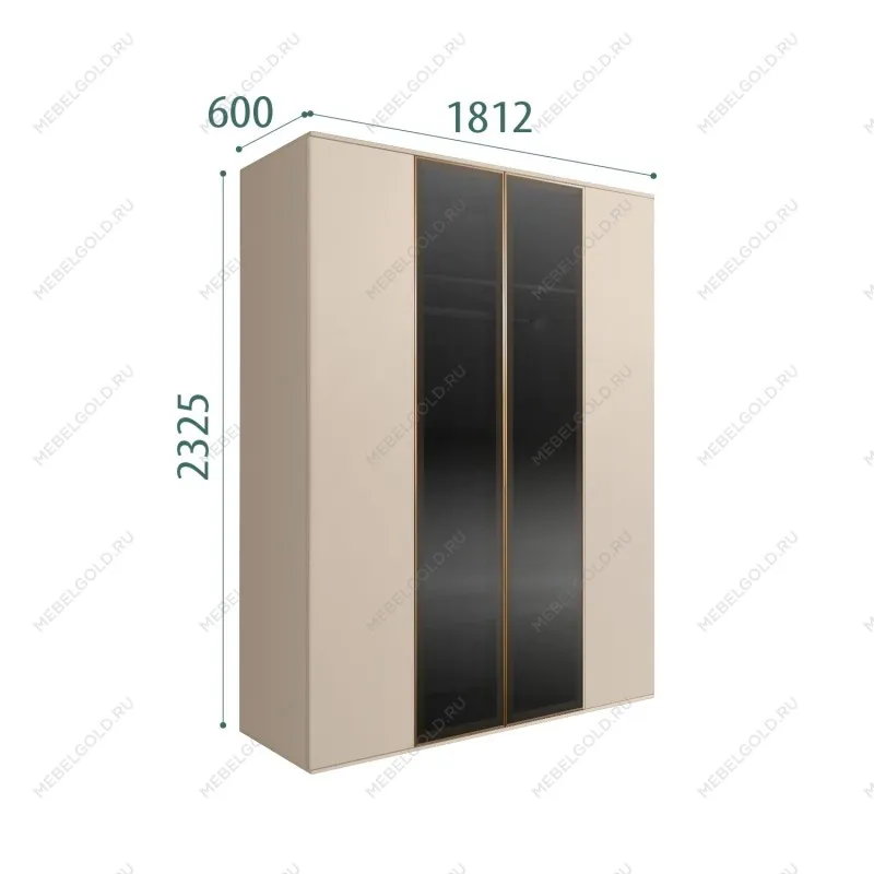 Шкаф 4-х дв. Bogemia Air (Ваниль/Золото) БМШ2/4(2)