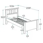 Кровать односпальная Сага, 90х200 см, белая/ясень | изображение 4