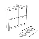 Обувница Сага с 4 откидными ящиками 113х108 белая-ясень | изображение 11