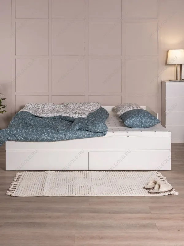 Кровать раздвижная Сириус, с ящиками, 80х200/160х200 см, белая | изображение 6