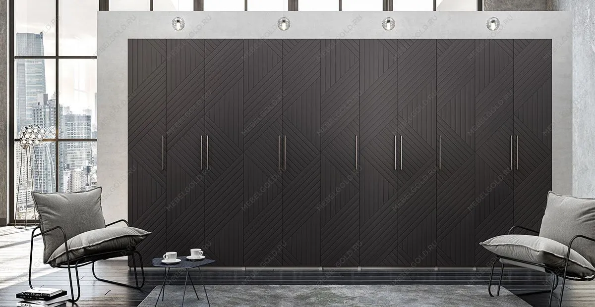 Шкаф-пенал Отис МН-039-07 П5 с фасадом МДФ (графит) | изображение 2