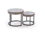 Комплект Halmar ITAKA (2 стола журнальных) (серый мрамор/графит) | изображение 3