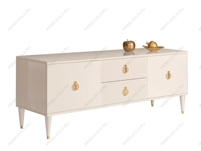 Тумба под телевизор Римини СОЛО (Бежевый/Золото) РМТ-3(s)