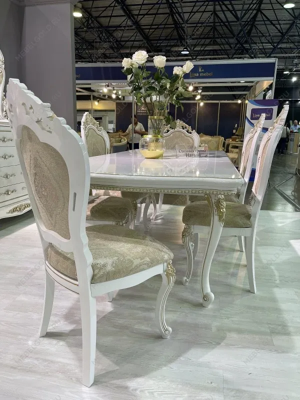 Столовая Натали белый глянец (прямоугольный стол) | изображение 11