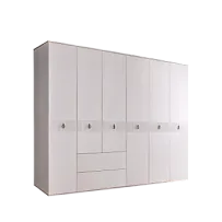 Шкаф 6-ти дверный с ящиками Римини СОЛО (Белый/Серебро) РМШ2/61(s)