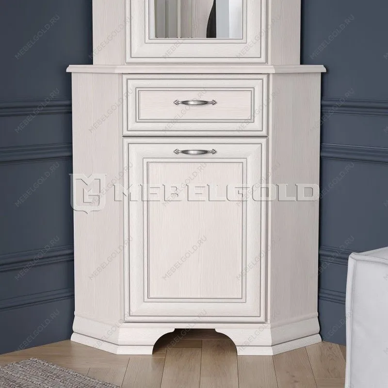 Тумба Тиффани 1D1SU угловая вудлайн кремовый | изображение 1