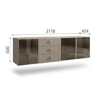 Комод 2.1м Bogemia Fly Fi (Мокка) (Novabuk/Хром) БМКМ-5[5]