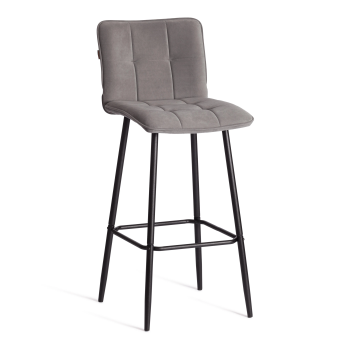 Барный стул Bari/Бари, велюр, серый, 29, 45х56х110 см