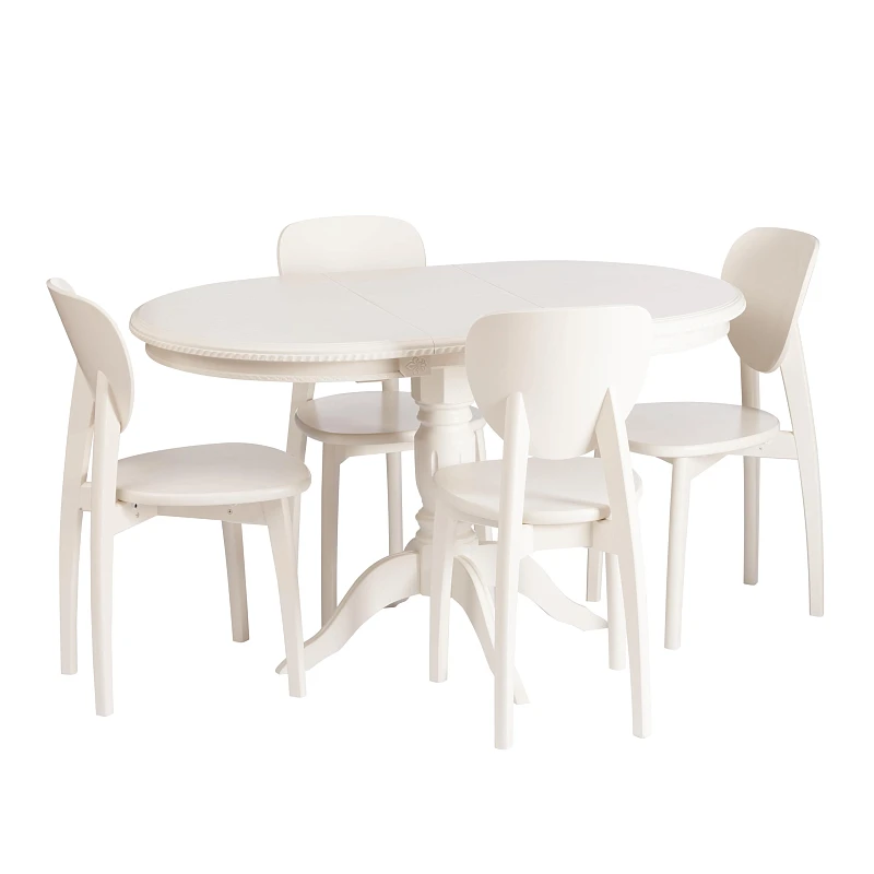 Стол STEFANO, бук, мдф, 100+30x80x77см, Ivory white | изображение 9