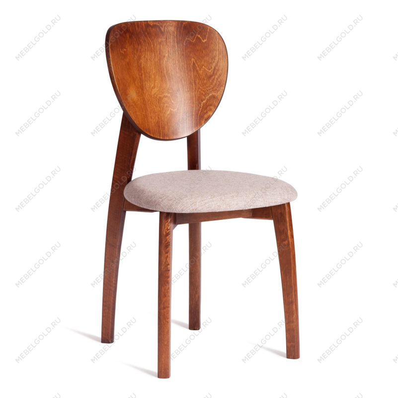 Стул DIAMANTE мягкое сидение, бук, 42x42x85см, коричневый, ткань wool caramel, бежевый