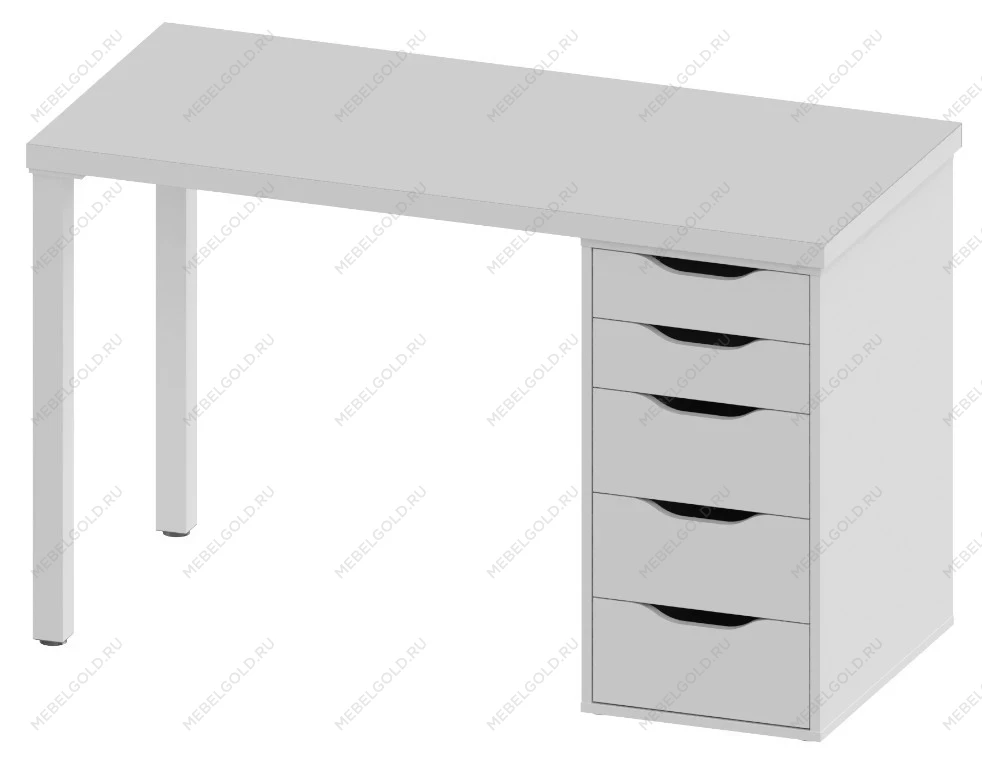 ИНГАР стол письменный ИКЕА / IKEA белый,120x75, с одной тумбой
