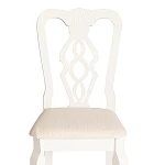 Стул - Афродита/Aphrodite, дерево гевея, 46х54х99см, Ivory white, ткань кремовая с рисунком (А04) | изображение 5