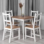 Стол Соната Люкс/Sonata Lux table, 75х75х75 см, массив сосны, антик/белый, 75х75х75 см | изображение 5