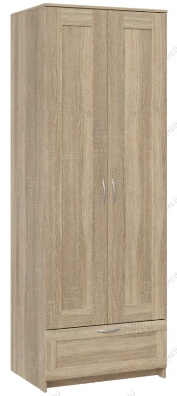 БРИМНЭС / СИРИУС Шкаф двудверный ИКЕА / IKEA с выдвижным ящиком, Дуб Сонома