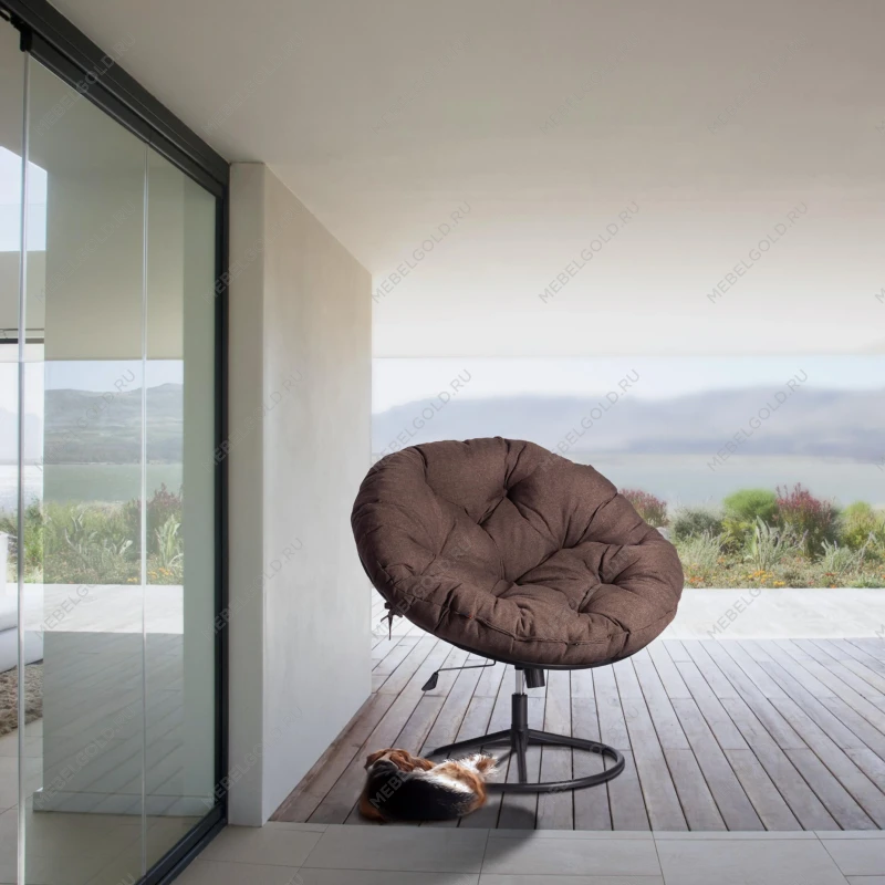 Кресло CLOUDE HOME, рогожка/металл, 97х98х90-96см, коричневый, 3М7-147 | изображение 14