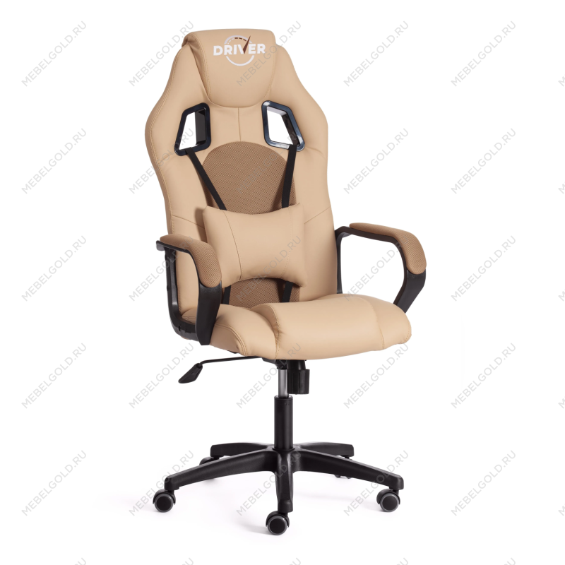 Кресло DRIVER (22), кож/зам/ткань, бежевый/бронза, 36-34/TW-21