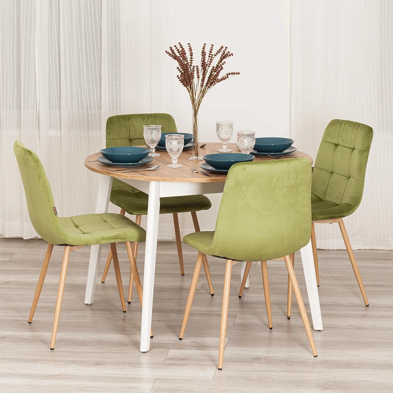 Стул CHILLY (mod. JSC-220), Велюр/металл, 44,5х52,5х88 см, Green (зеленый) HLR54 / натуральный | изображение 10