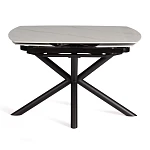 Стол обеденный Winston/Винстон, столешница керамика (глянцевая) / опоры металл, белый/черный, (120+30+30)x80x75(+1) см | изображение 2