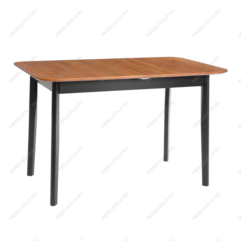 Стол Соната Люкс раздвижной/Sonata Lux extension table, массив сосны, антик/чёрный, 120-(150)х75х75 см