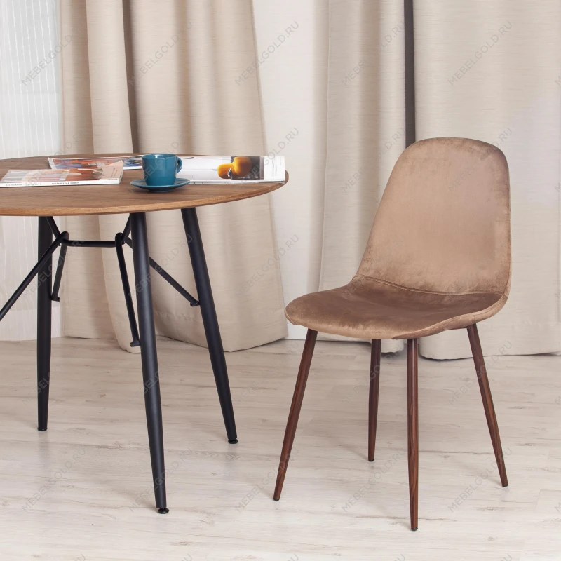 Стул BREEZE (mod. 4724), Велюр/металл, 44 х 53 х 87 см, Brown (коричневый) HLR11 / орех | изображение 9