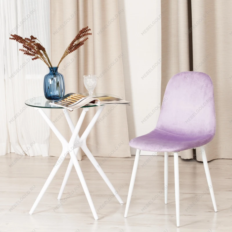 Стул BREEZE (mod. 4724), Велюр/металл, 44 х 53 х 87 см, Light lavander (светло-лавандовый) HLR26 / белый | изображение 8