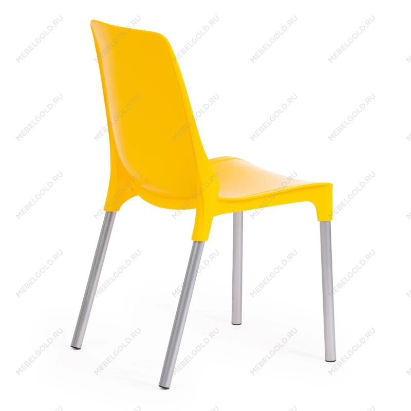 Стул GENIUS (mod 75), металл/пластик, 46x56x84cм, желтый/ножки хром | изображение 2
