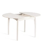 Стол DIAMANTE круглый, бук, мдф, шпон дуба, 100 х 100+30 х 75 см, Ivory white | изображение 4