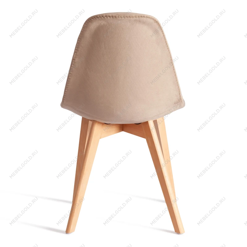 Стул CINDY SOFT (mod. C1021F1-1), велюр/дерево бук, 55 х 48 х 83 см, коричневый HLR12 / натуральный | изображение 3