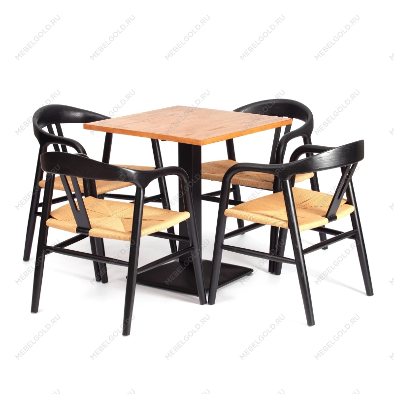 Стул VALI, дерево вяз/бечевка, черный, 50х46х77 см | изображение 8