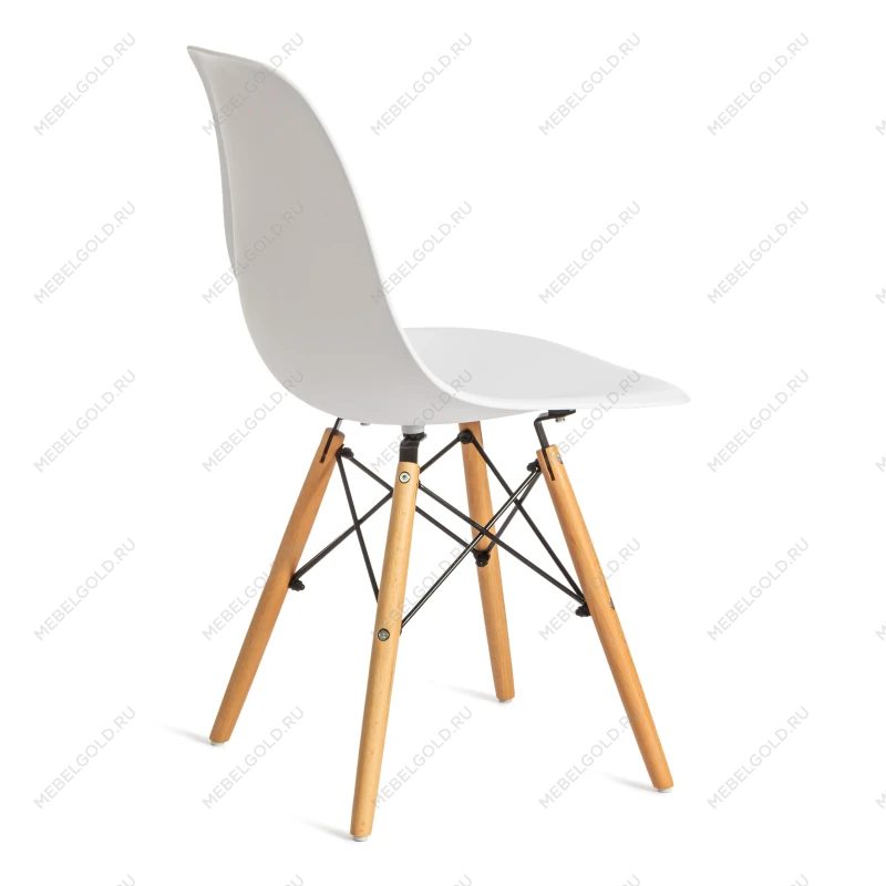 Стул CINDY (EAMES) (mod. 1801), дерево бук/металл/сиденье пластик, 45x51x82 см, White (белый) | изображение 2