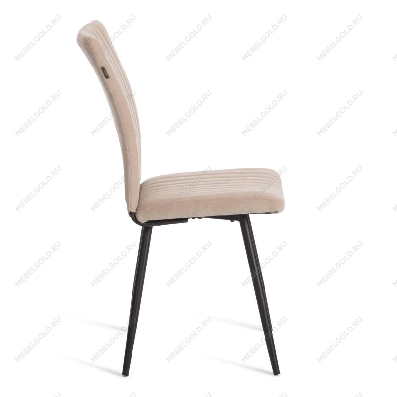 Стул обеденный Monte Carlo, флок, бежевый/черный, 7, 50х55х93 | изображение 1