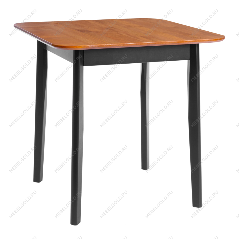 Стол Соната Люкс/Sonata Lux table, 75х75х75 см, массив сосны, антик/чёрный, 75х75х75 см