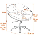 Кресло CLOUDE, рогожка/металл, 97х98х90-96см, серо-бежевый, 3M 16/2 | изображение 17