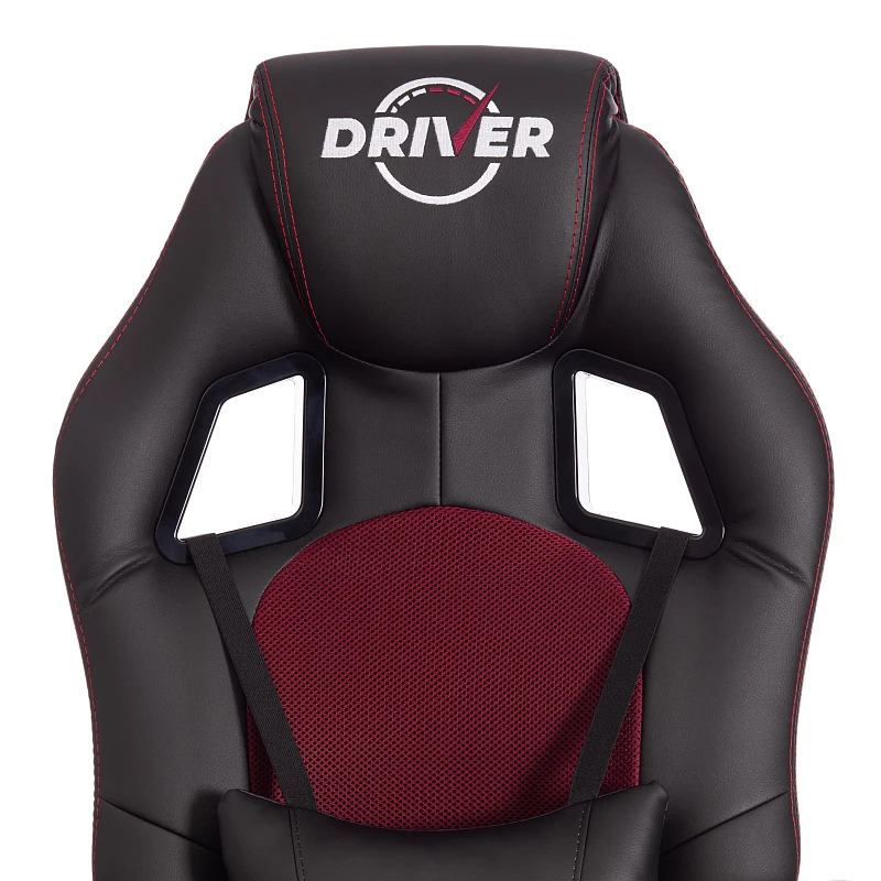 Кресло DRIVER (22), кож/зам/ткань, черный/бордо, 36-6/TW-13 | изображение 6