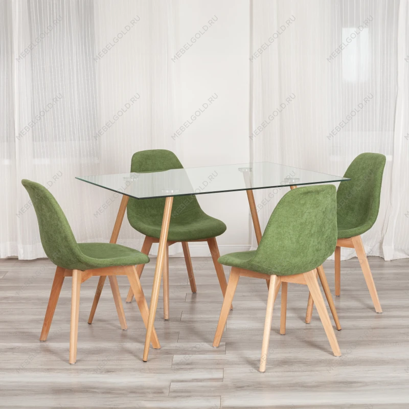 Стол SOPHIA (mod. 5003), металл/стекло (8мм), бук/прозрачный, 110 х 80 х 75 см | изображение 6