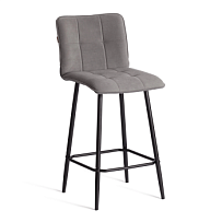 Полубарный стул Bari/Бари, велюр, серый, 29, 42х55х99 см