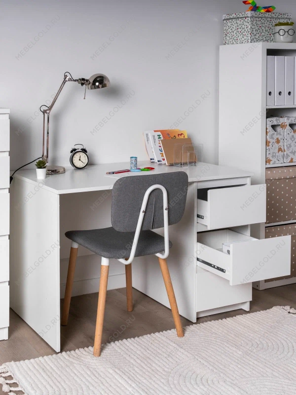 Стол письменный ГУД ЛАКК Кастор, 3 ящика, 116х65х75 см, белый | изображение 1